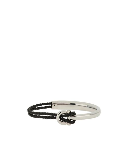 Ferragamo White Ferragamo Logo-Engraved Bracelet for men