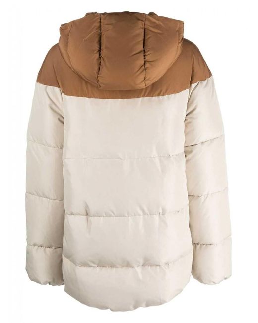 Eleventy Natural Two-Tone Padded Hooded Jacket