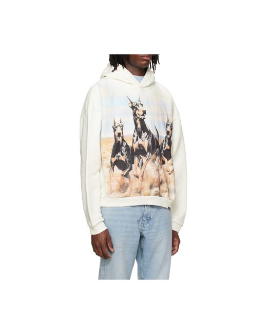 Represent White Western Dobermans Graphic Hoodie for men