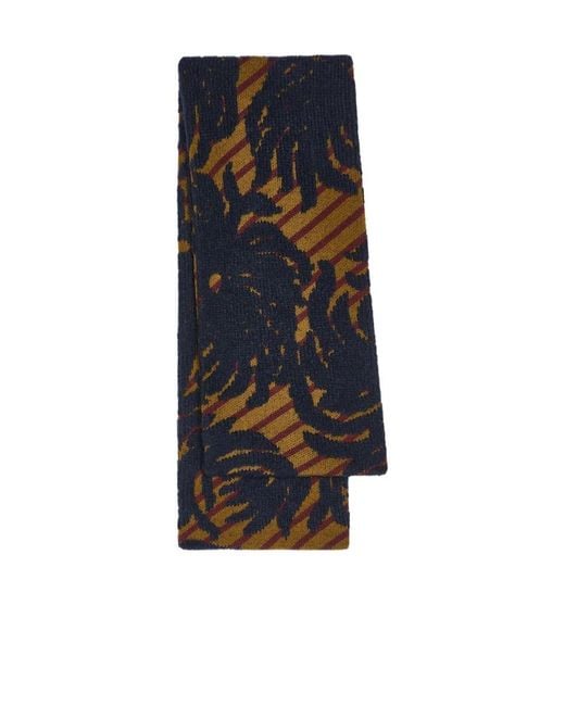 Dries Van Noten Blue Telex Jacquard Scarf