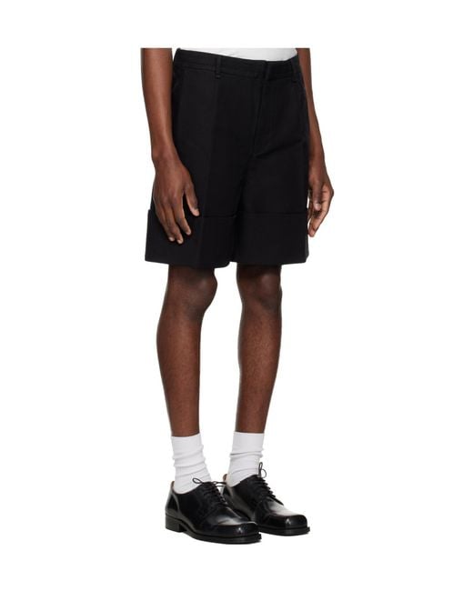 Entire studios Black Cuffed Shorts for men