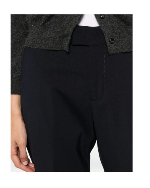 Berwich Black Cropped Turn-Up Trousers