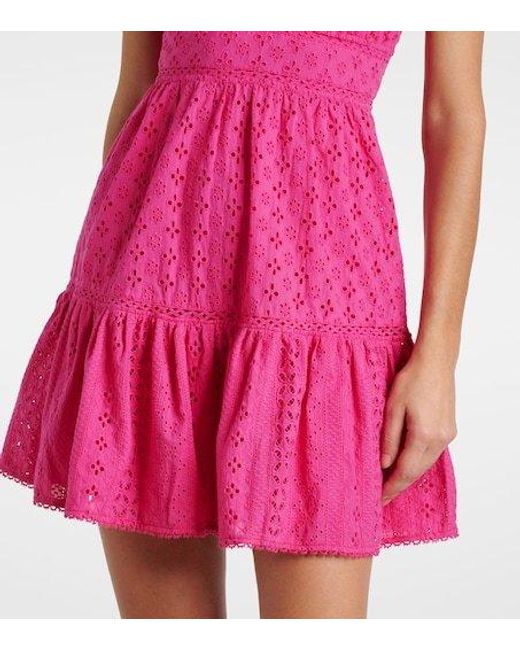 Poupette Pink Cara Broderie Anglaise Cotton Minidress