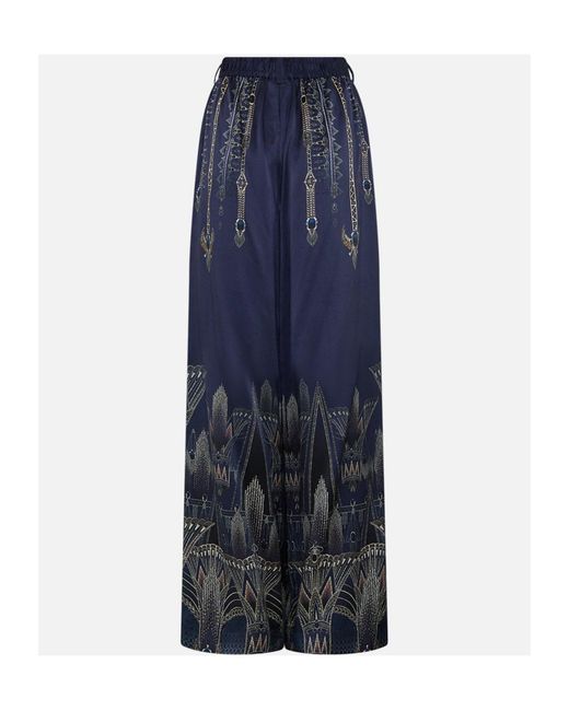 Camilla Blue Belt-Loop Casual Pants