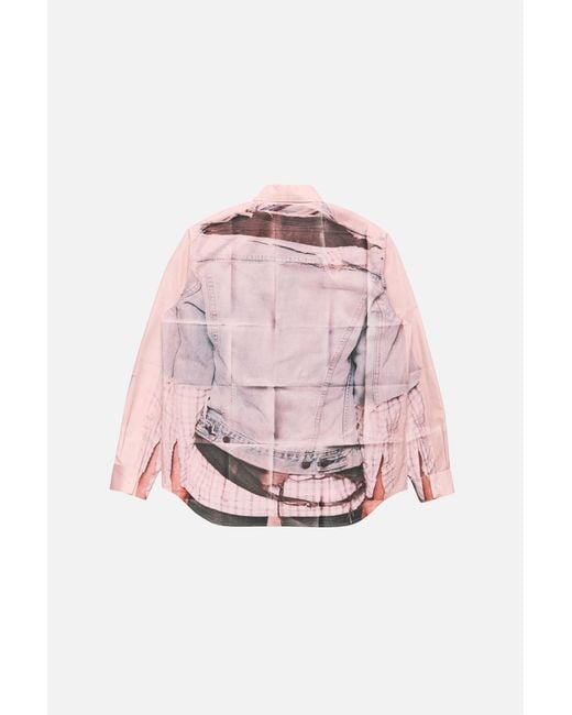 Acne Pink Printed Button-Up Shirt for men