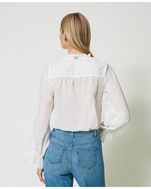 Twinset White Long-Sleeved Shirt