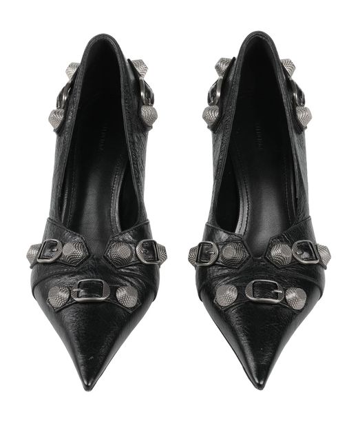 Balenciaga Black Pointed-Toe Leather High Heels