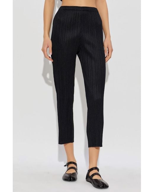 Pleats Please Issey Miyake Black Pleats Please Issey Miyake Pleated Trousers