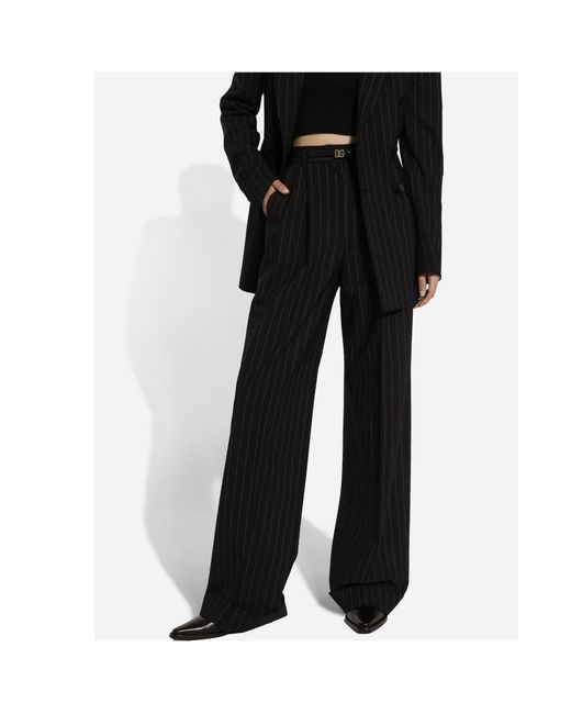 Dolce & Gabbana Black Wide Trousers