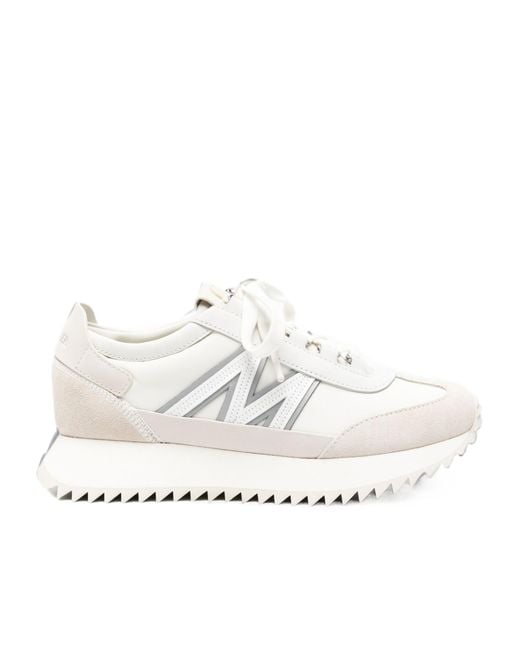Moncler White Round-Toe Low-Top Sneakers