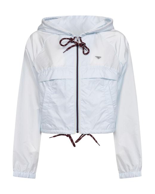Prada Blue Zip-Up Hooded Jacket