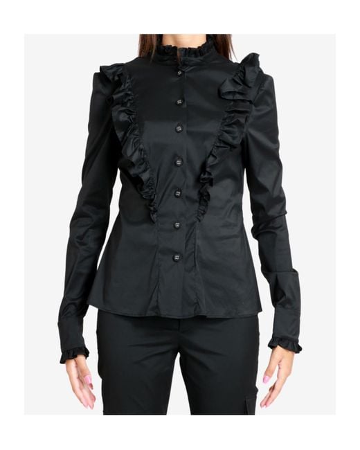 Philosophy Di Lorenzo Serafini Black Ruffled Shirt