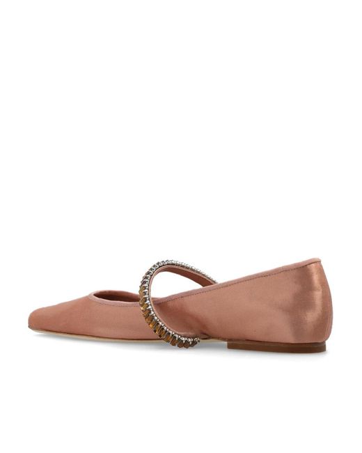Tory Burch Brown Crystal Ballet Ballerina Shoes
