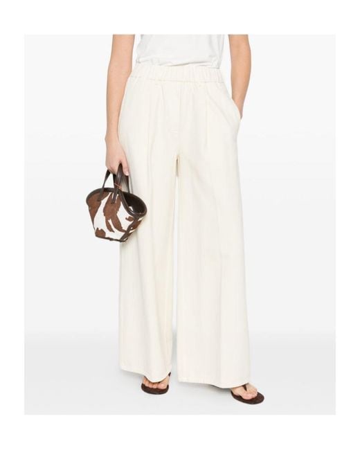 Forte_forte White Elasticated Trousers