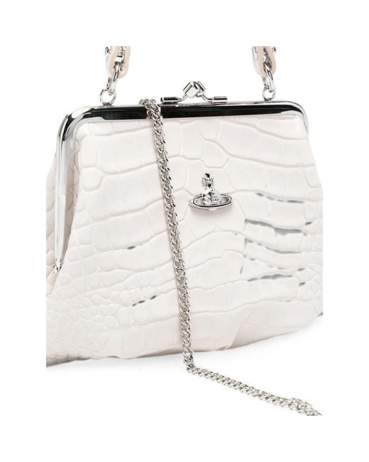 Vivienne Westwood White Granny Frame Embossed Purse