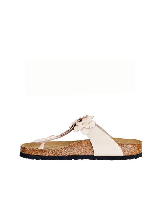 Birkenstock White Gizeh Flower Open Toe Sandals