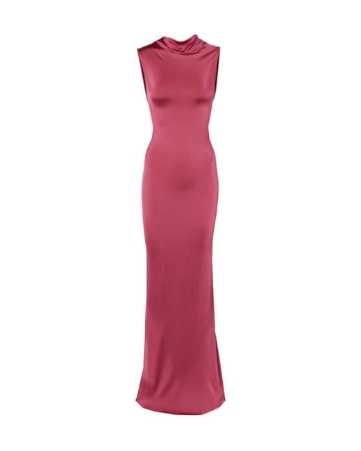 Victoria Beckham Red Draped Jersey Gown