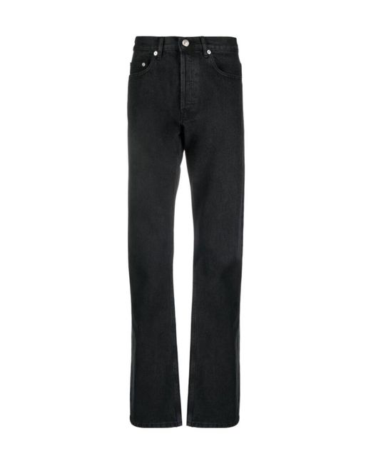 A.P.C. Black Mid-Rise Straight-Leg Jeans for men