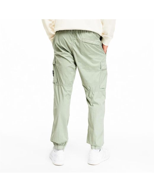 Stone Island Green Logo Cargo Track Pants for men