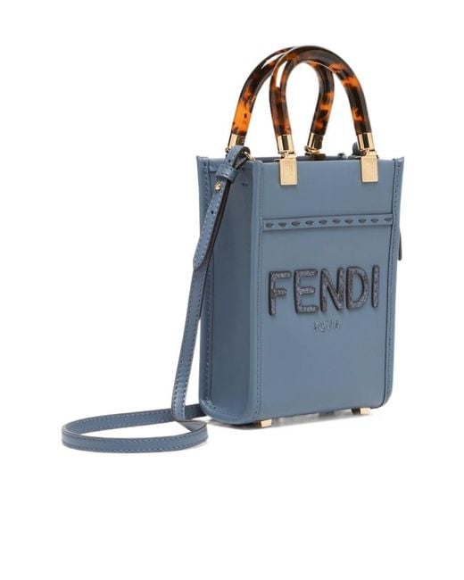 Fendi Blue Leather And Elaphe Mini-Bag