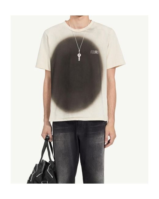 MM6 by Maison Margiela Black Logo Printed Crewneck T-Shirt for men
