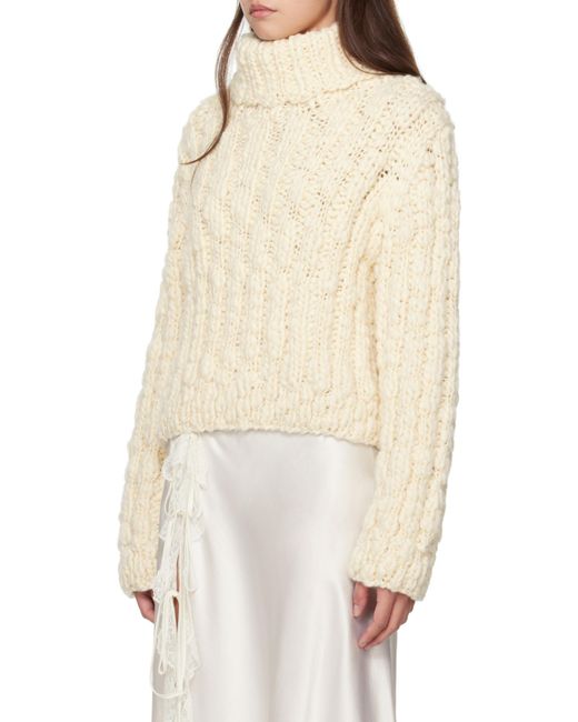 Chloé White Rib Turtleneck Sweater