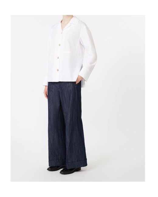 Max Mara Blue 'S Wide Leg Denim Jeans