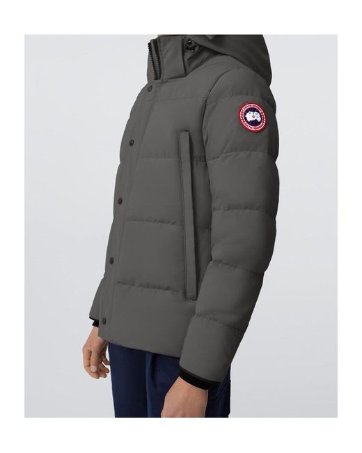 Canada Goose Gray Zipped Hooded Down Jacket for men
