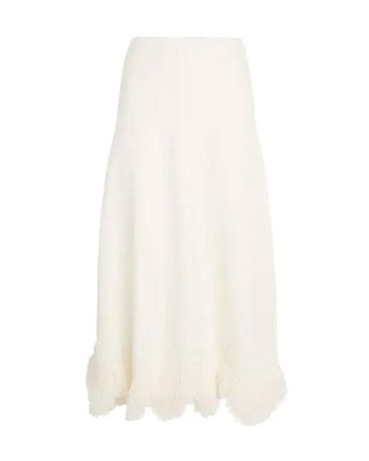 Ulla Johnson White High-Waisted Midi Skirt
