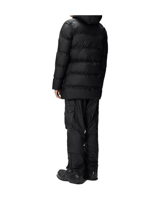 Rains Black Alta Puffer Jacket