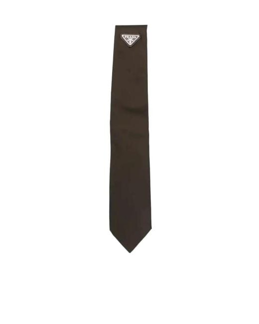 Prada White Pointed Tie for men