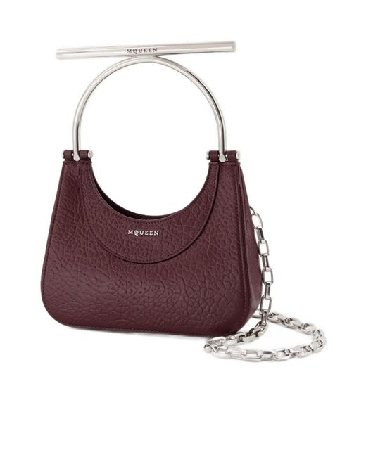 Alexander McQueen Red Mini Cross-Bar Tote Bag