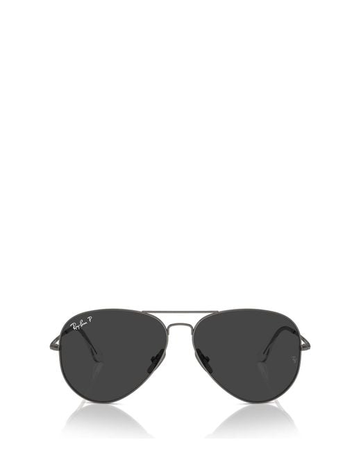 Ray-Ban Black Aviator Titanium Sunglasses for men