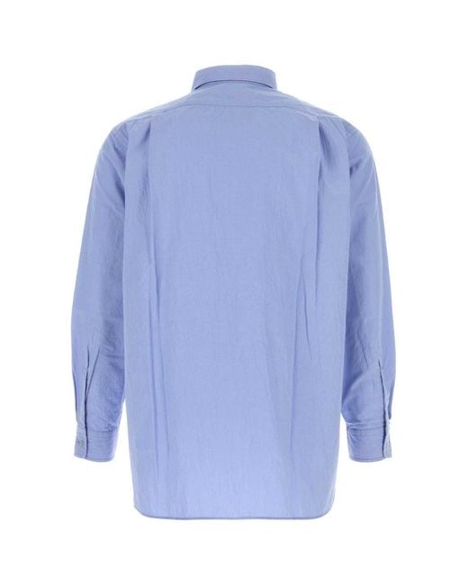 Nanamica Blue Regular Collar Shirt for men