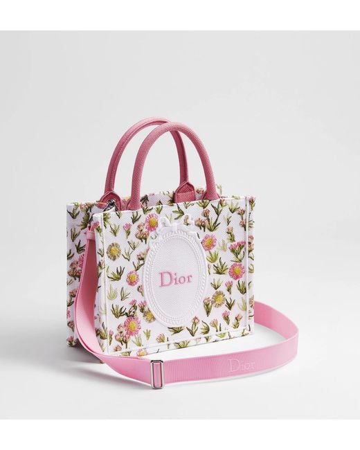 Dior White Small Book Tote With Strap