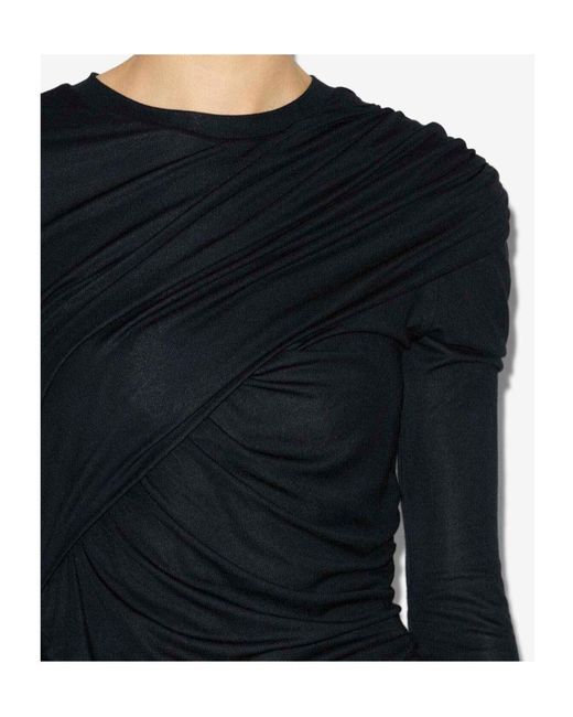 Isabel Marant Black Isabel Marant Étoile Crewneck Long Sleeve Dress