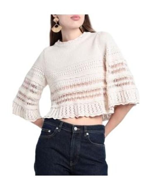 Isabel Marant Natural Solid-Color Knitted Top