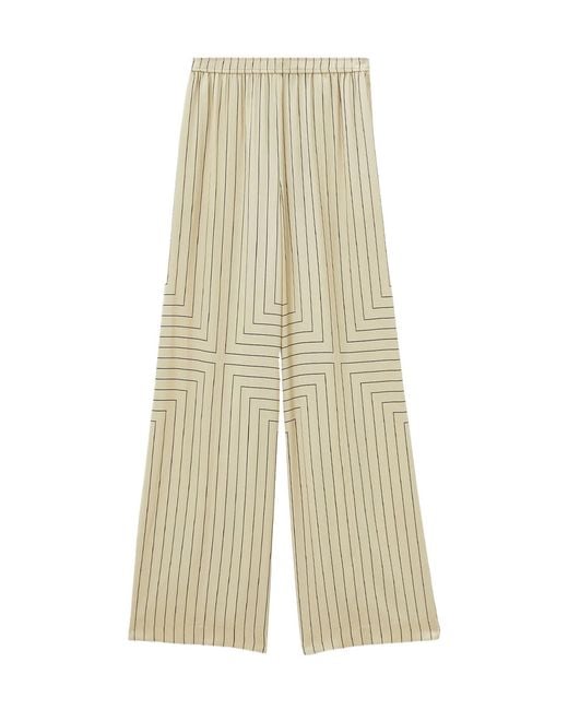 Joseph White Striped Wide-Leg Pants