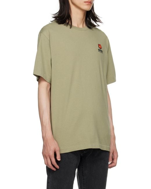 KENZO Green 'Boke Flower' Crest T-Shirt for men