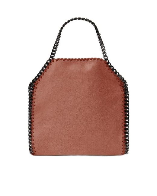 Stella McCartney Brown Chain-Trim Top Handle Bag