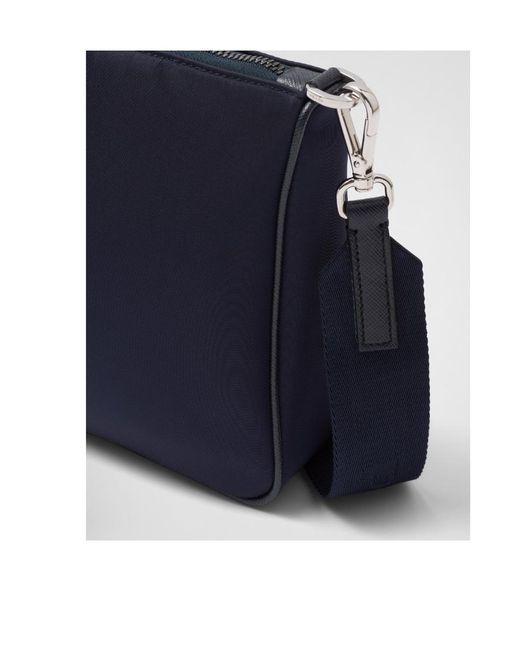 Prada Blue Re-Nylon And Saffiano Leather Shoulder Bag for men