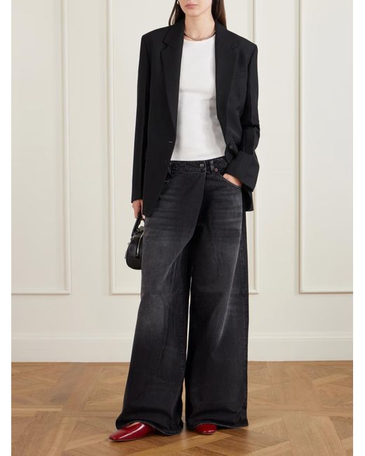R13 Black Nico Wrap-Effect Boyfriend Jeans
