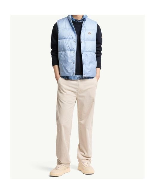 Moncler Blue Tuquerouye Logo Patch Puffer Gilet for men