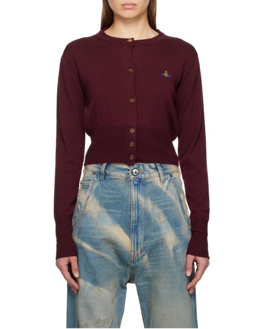 Vivienne Westwood Orb Embroidered Cropped Cardigan