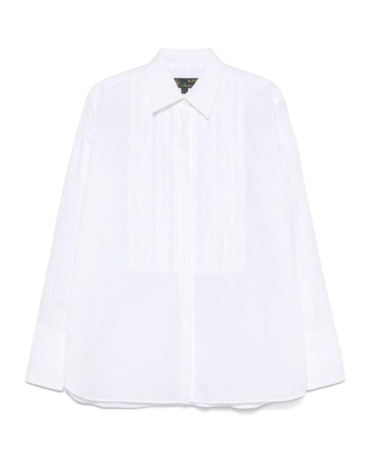 A.P.C. White Dante Pleated Shirt