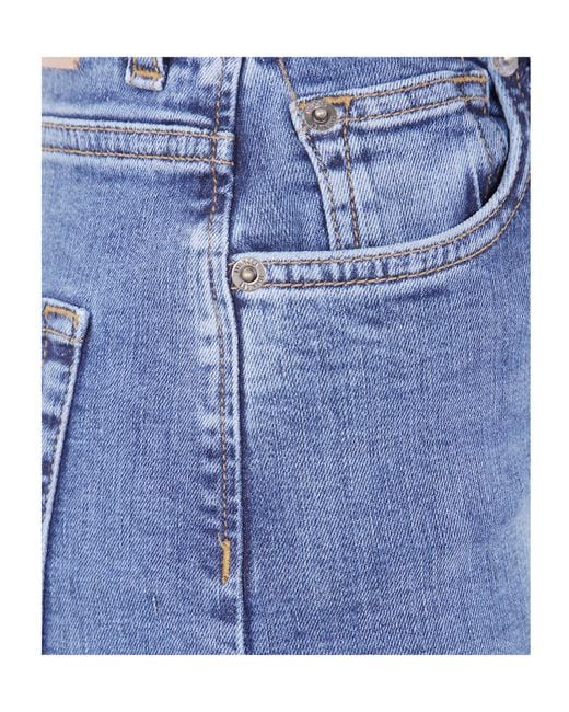 Twinset Blue Logo Patch Straight-Leg Jeans