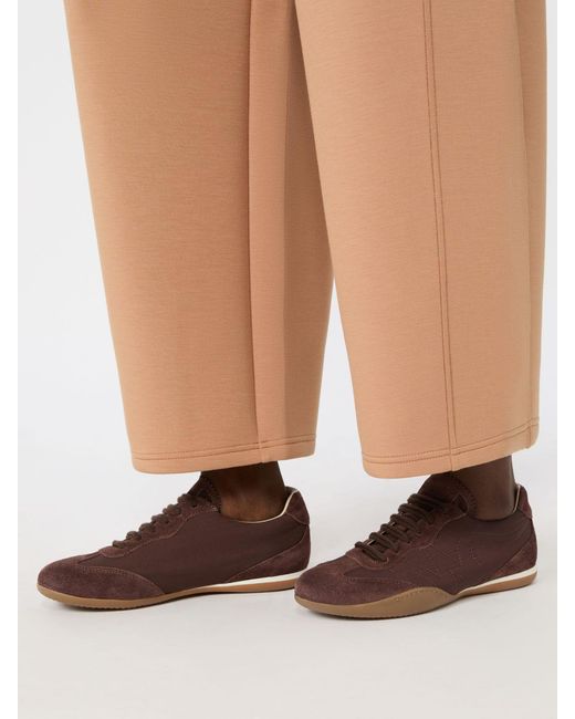 Weekend by Maxmara Brown Technical Fabric And Split-Leather Flat Trainers