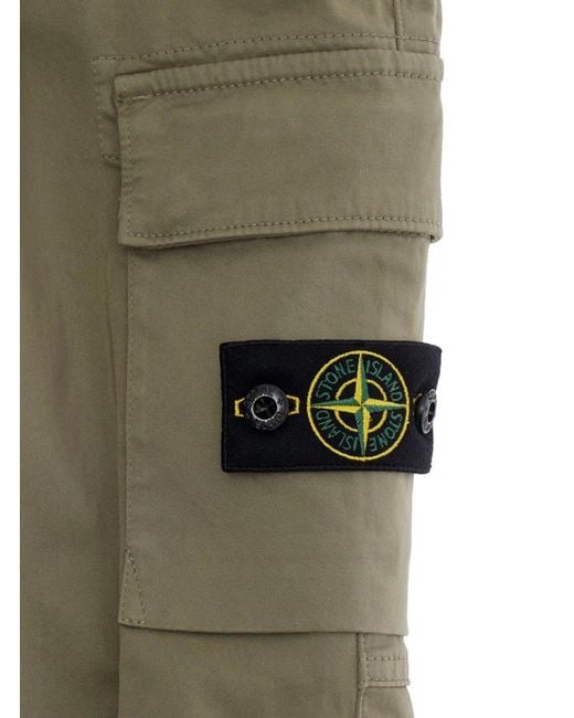 Stone Island Green Junior Logo Patch Cargo Pants