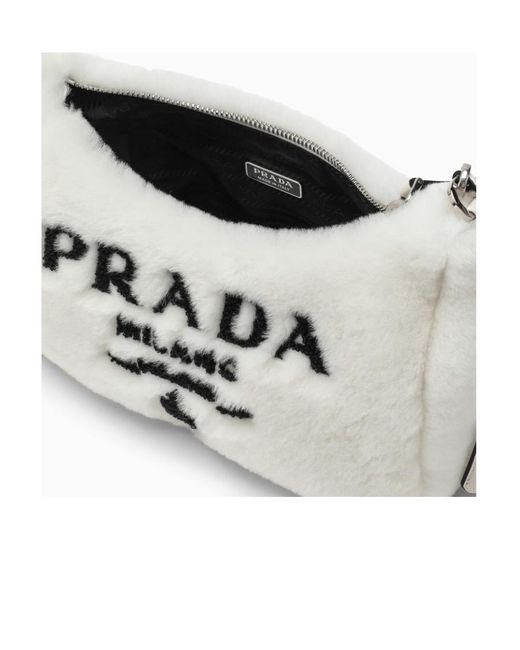 Prada White Re-Edition 2005 Mini Logo Three-In-One Shoulder Bag