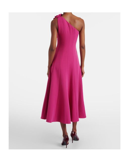 Roland Mouret Pink Floral-Appliqué One-Shoulder Cocktail Dress